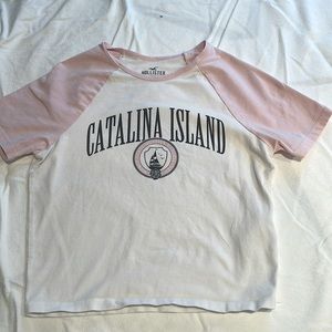 pink and white catalina island baby tee - JD